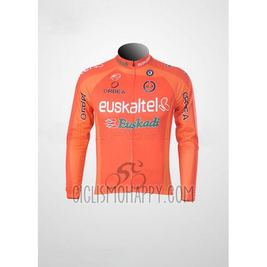 Euskalte Cycling Jersey Bib Tight 2011 Men Long Sleeve Orange